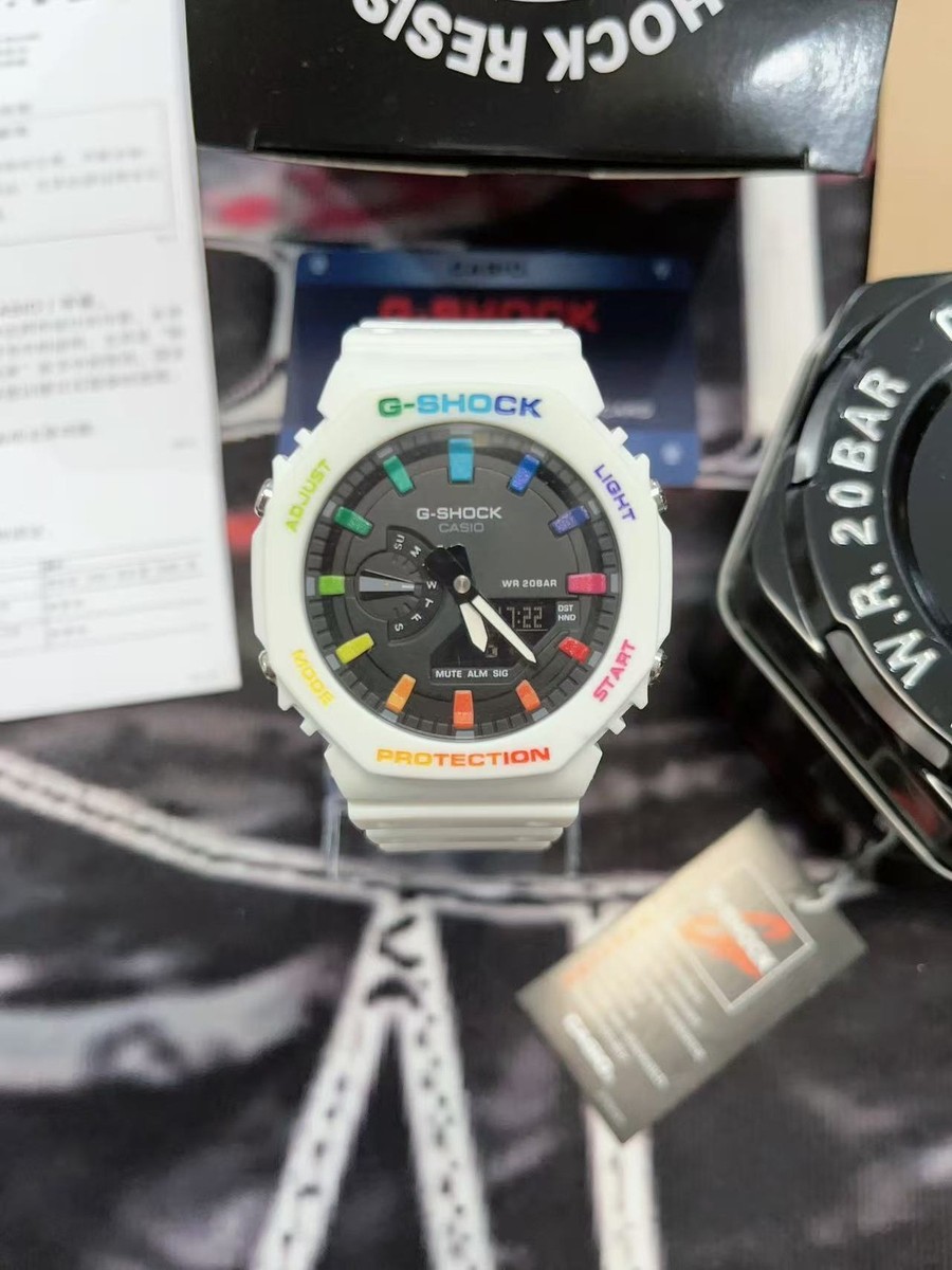 Casio GA-2100 G-Shock Watch – Silver Metal Case & Bracelet Mod