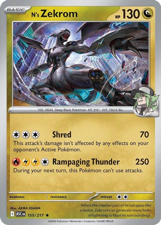 Pokemon N's Zekrom (155/583) Ascended Heroes LP HOLO