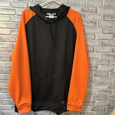 Boombah Men's Black Orange Pullover Hoodie Mesh Hoodie XL Long Sleeve