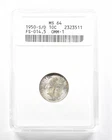 1950-S/D Roosevelt Dime FS-014.5 OMM-1 MS64 ANACS *2020