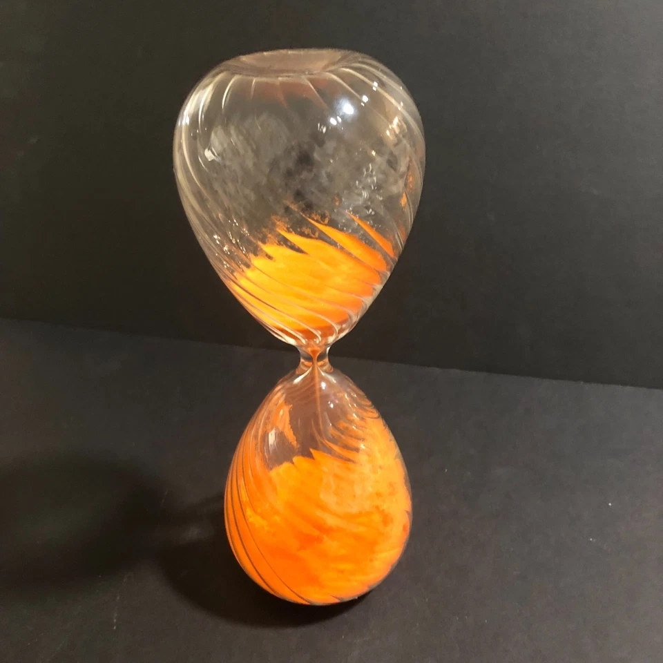 Antigo Vidro Soprado Ampulheta Laranja Temporizador de Areia Decoração de Mesa Moderna Retrô - Imagem 2 de 4