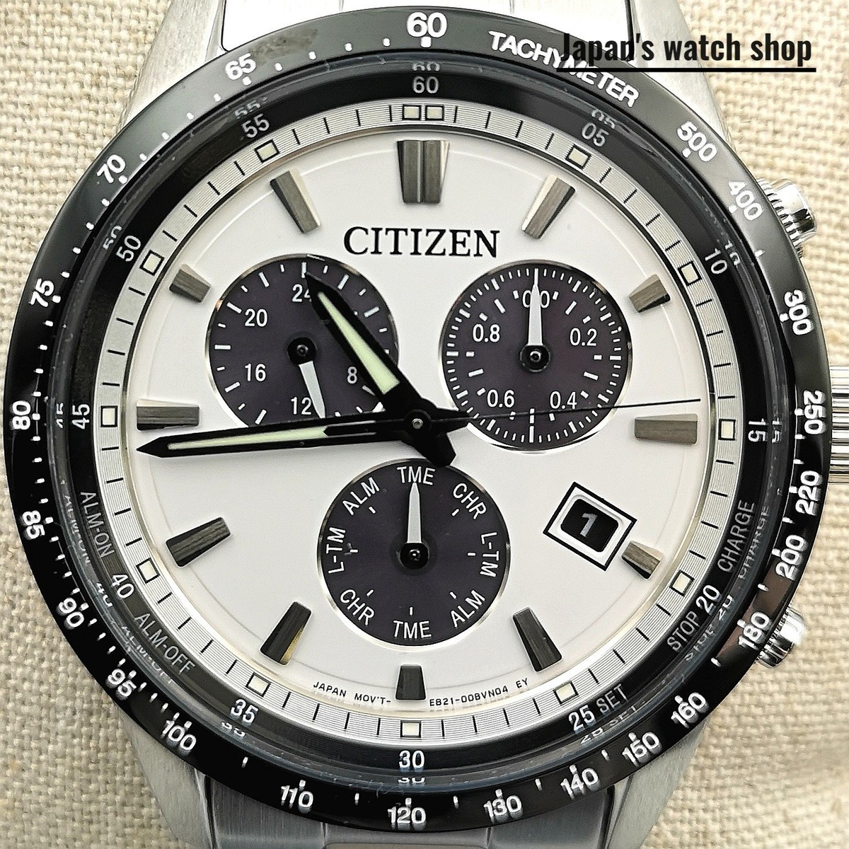 CITIZEN COLLECTION BL5614-59A White Chronograph Panda Men's Watch