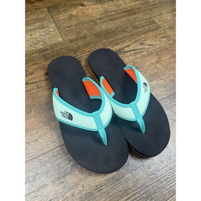 The North Face Kid's Unisex Base Camp Flip Flop Geyser Aqua/TNF Black 6