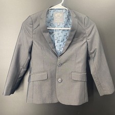 Appaman Fine Tailoring Blazer Boys Size 8 Gray Blue Jacket Suit 21 x 14 Formal