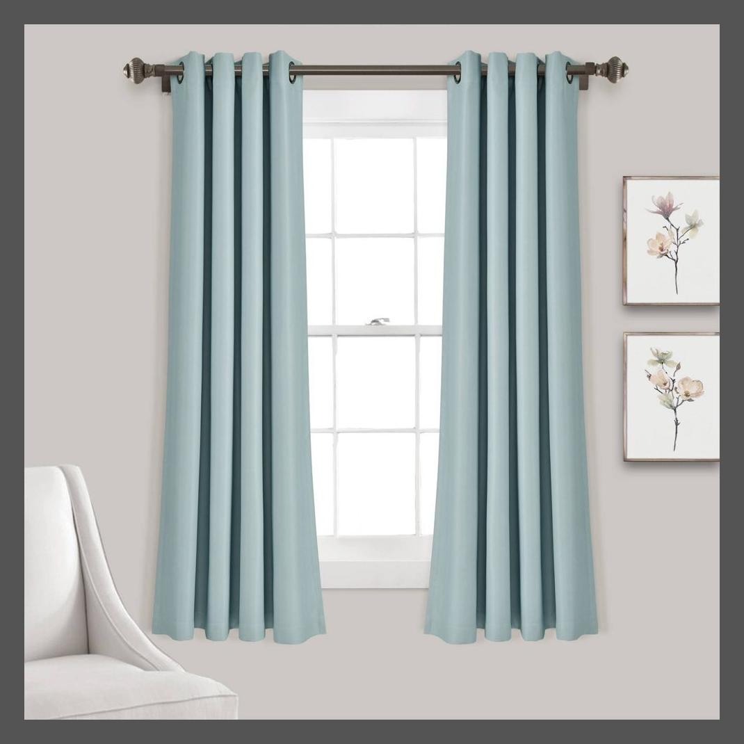 Комплект из 2-х 63x52 Изолированных панелей для плотных штор с люверсами сверху синего цвета - 3390₽