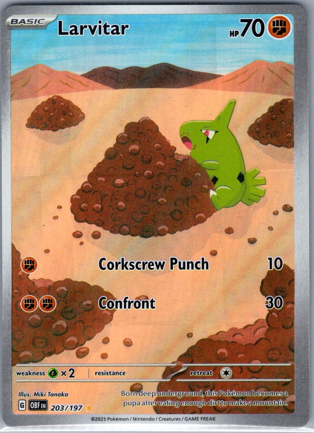 Larvitar 203/197 SV03: Obsidian Flames - Pokemon Card - NM