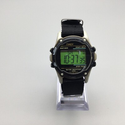Vtg Timex Atlantis 100 Digital Watch Men Black Day Date 2000