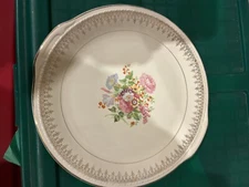 Taylor Smith Taylor Gold Rimmed Floral Platter Lamode China Co.