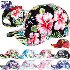 Baseball Cap Hawaiian Tropical Floral Adjustable Hat Blank Plain Curved Men Hats