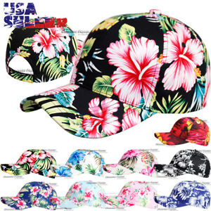 Baseball Cap Hawaiian Floral Flower Hat Hawaii Snapback Adjustable Flat Bill Men