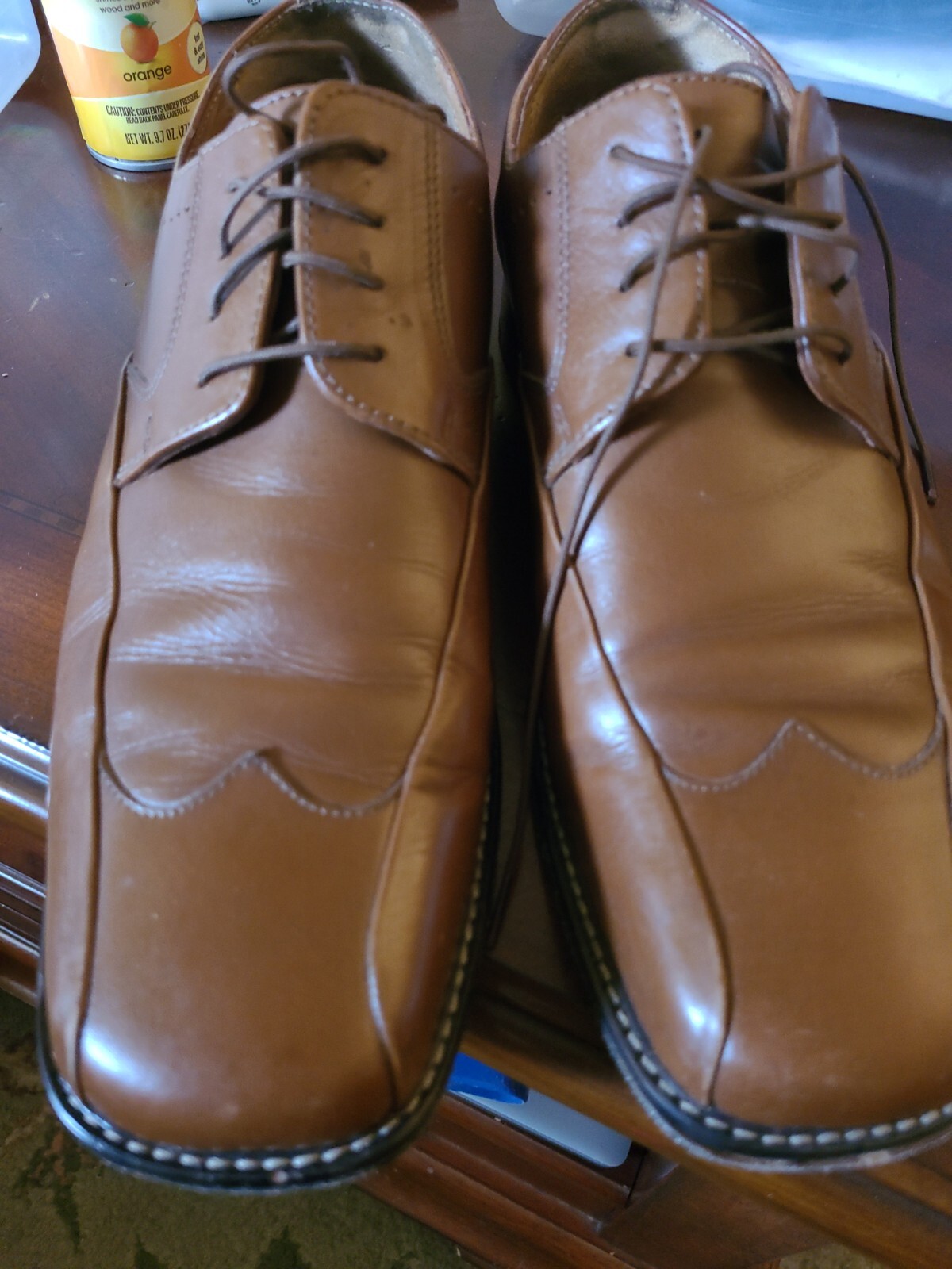 SAOLA Scarpe eleganti Oxford da uomo con struttura marrone pelle taglia 10 5