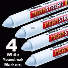 4 Each, Sharpie Meanstreak White Permanent Marking Stick, Extra Bold Bullet Tip