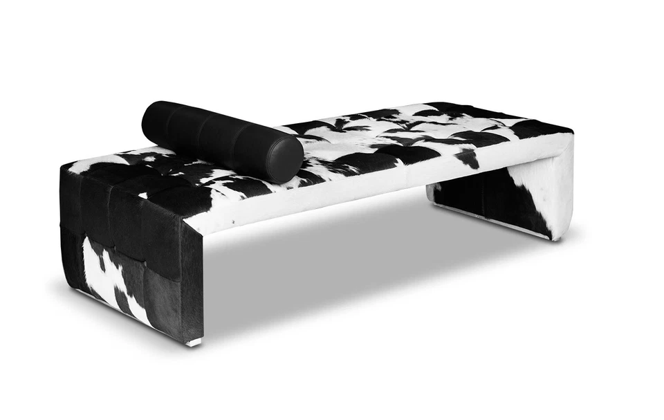 Bauhaus Canapé En Peau De Vache Noir Et Blanc. Abb. Peau De Vache - Photo 4/4