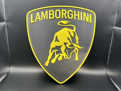 Lamborghini Logo Sign Display | 3D Wall Desk Shelf Art 10 inch