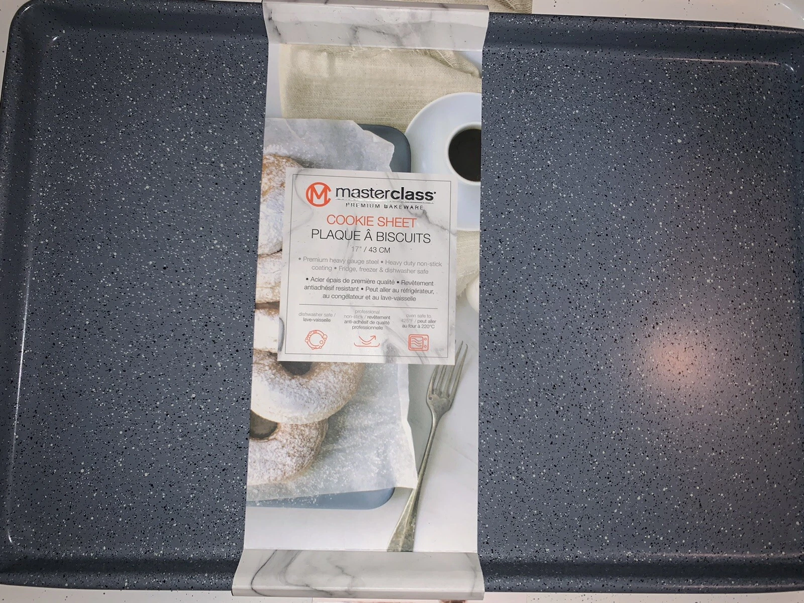 NWT Master Class Premium Cookware 17” Cookie Pan ~Gray Speckled~