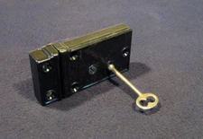 Antique Victorian 2" Rim Dead Bolt Lock w/ Skeleton Key - #161  1890's