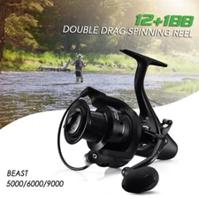 lizard 12+1 BB Spinning Reel Carp Fishing Reel W/ Front & Rear Double Drag H4S7