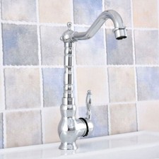 Polished Chrome Brass Kitchen Faucet Single Handle/Hole Sink Mixer Tap 2sf655