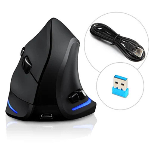 Ergonomic Wireless Vertical Mouse USB Rechargeable 2400DPI Optical Mice