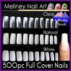 500Pcs Full Cover Nails Manicure Long Square False Finger tips Fake Nail Acrylic