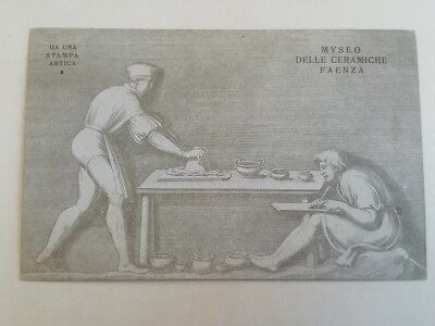 ADVERTISING POSTCARD MUSEUM OF CERAMICS FAENZA '' SAW THE SWALLOW SPRING