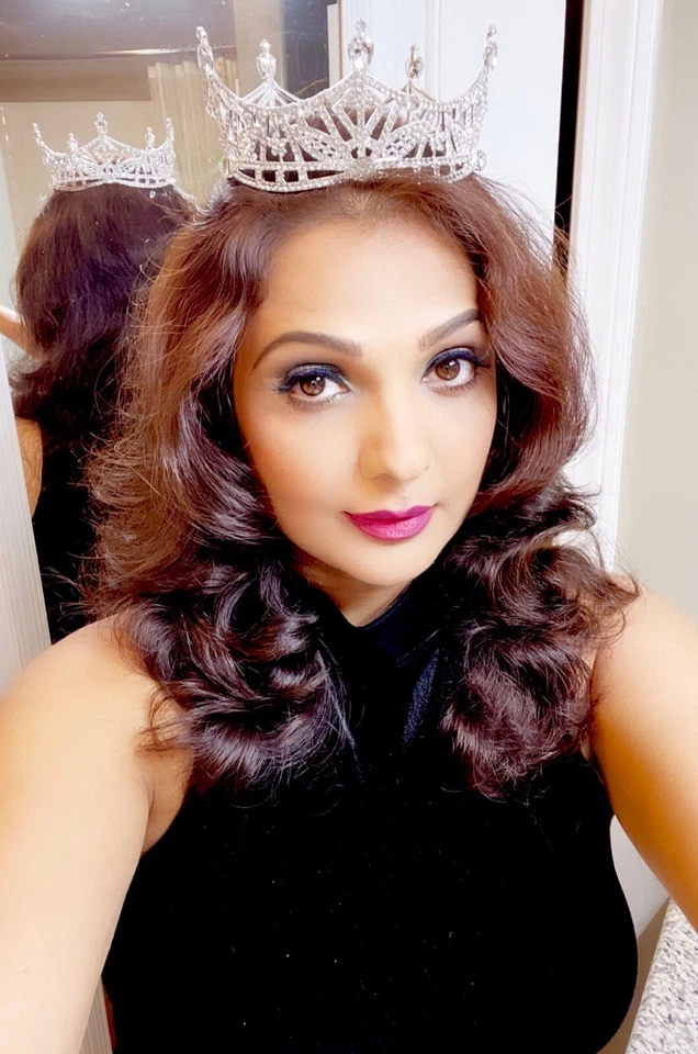 Miss America Crown Clear Austrian Rhinestone Hair Tiara Pageant T1299 silver - Image 2 of 4