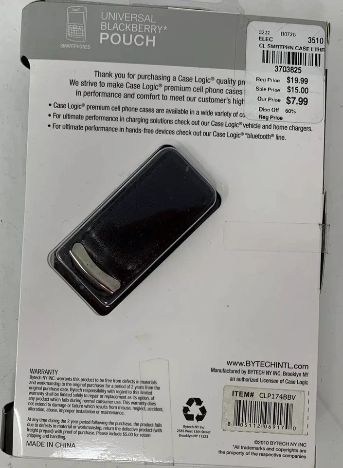 Case Logic Universal Black Pouch Compatible With Blackberry - Image 3 of 4