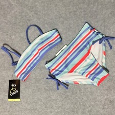 Art Class Girls Swimsuit XS 4/5 Bikini 2 Pieces Purple Orange Blue Stripes