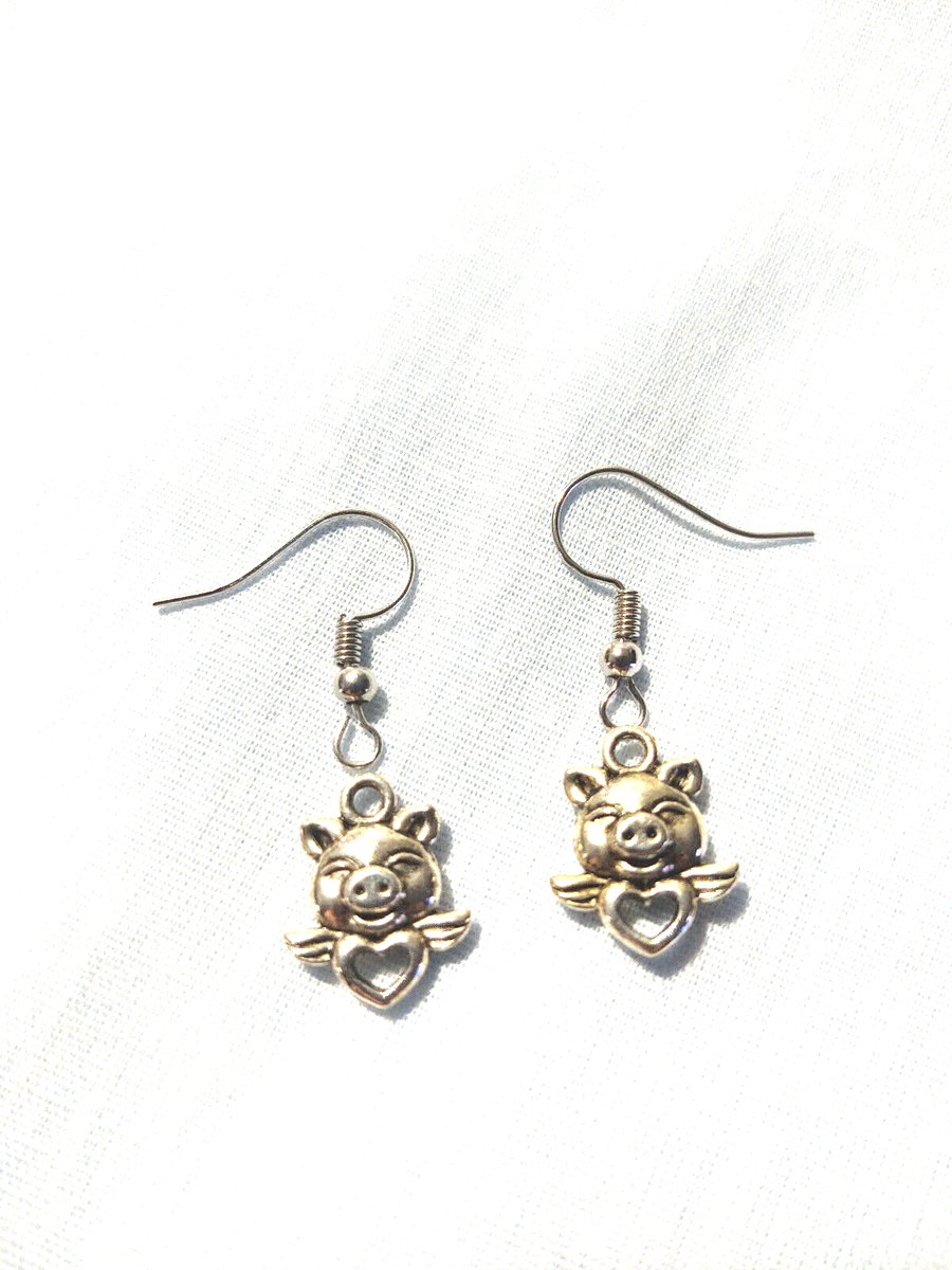 Piggy Pig Face Stud Earrings Sterling Silver Piggy Pig Face Stud Earrings Sterling Silver