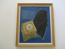 MID CENTURY MODERN PAINTING ABSTRACT EXPRESSIONISM CUBIST CUBISM STILL LIFE RARE