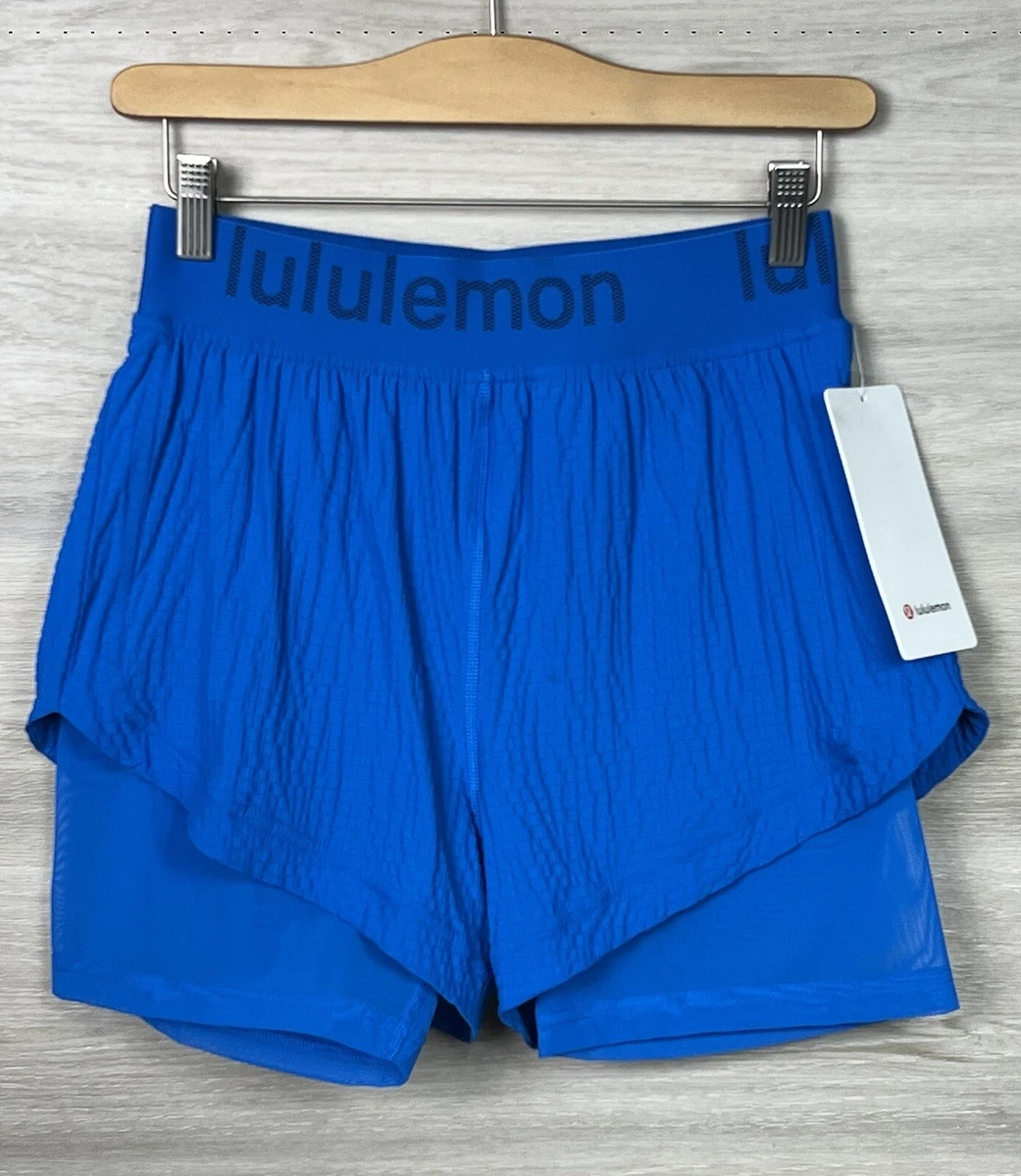 Lululemon Logo Waistband High Rise Training Short Size 6 Poolside PLSI 05473