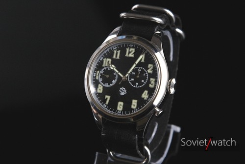 Soviet Chronograph SLAVA Wristwatch Men's watch 2Chz BIG watch Jewels 19