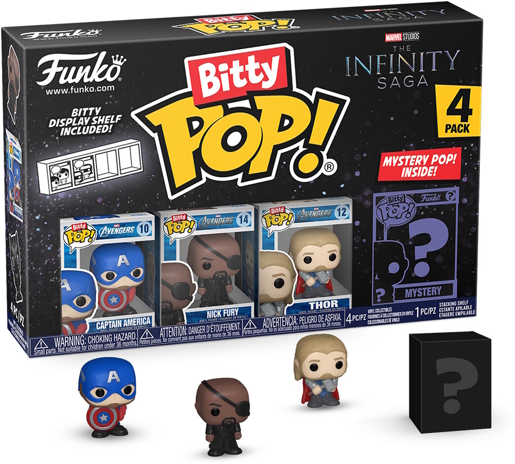 Thumbnail - Infinity Saga - Captain America Nick Fury Thor - Bitty Pop Funko