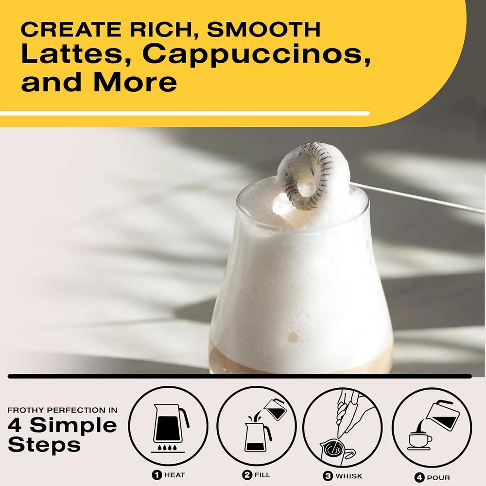 Milk Frother Handheld for Coffee Electric Hand Blender, Mini Drink Mixer Whisk
