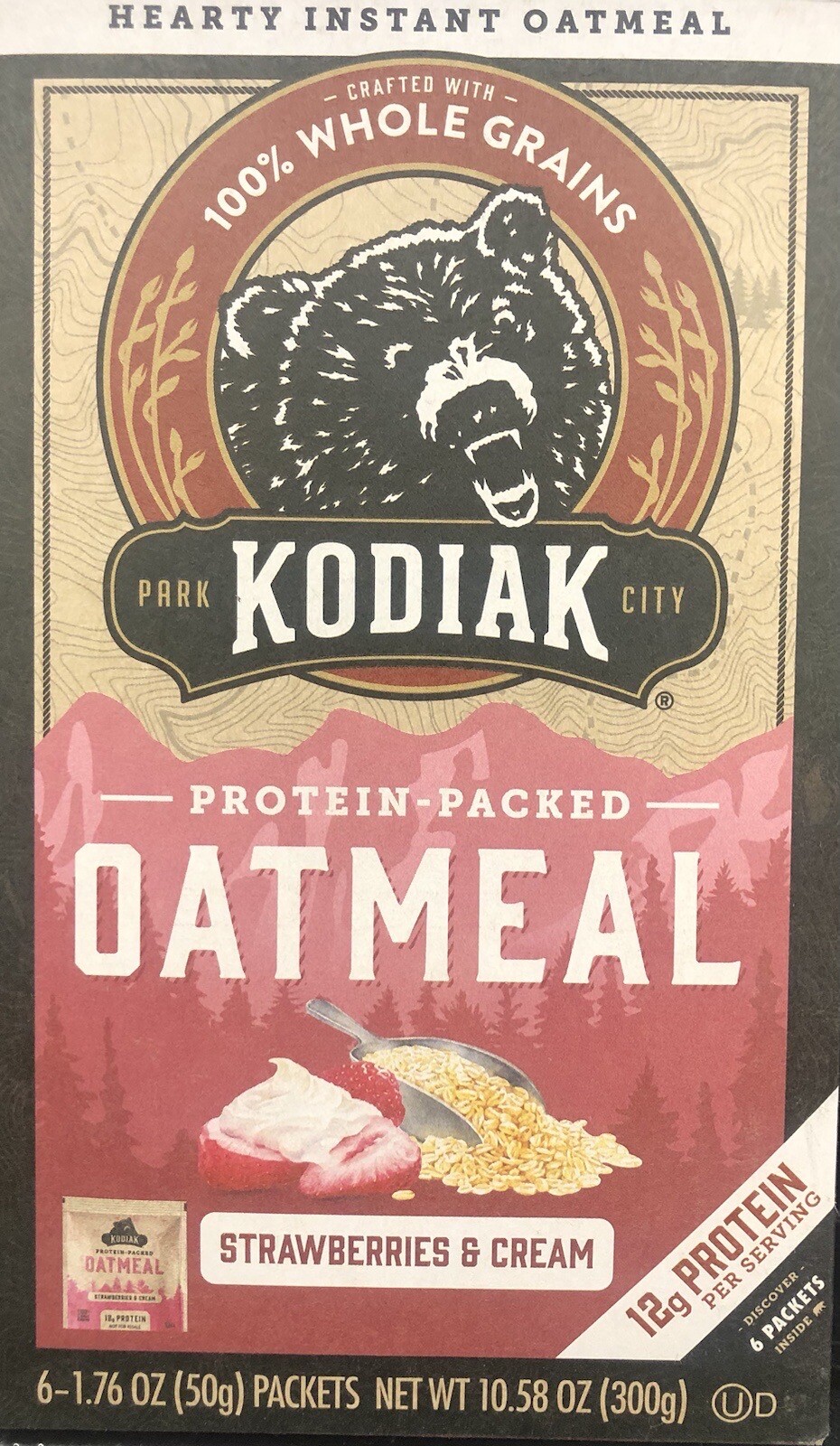 Kodiak Protein Packed Oatmeal Strawberries & Cream ( 6) 1.76 oz Packets