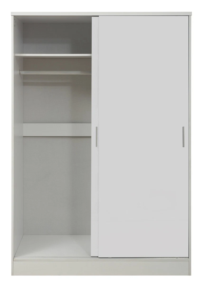 REFLECT 2 Door Plain Sliding Wardrobe in Gloss White Matt White Furniture 1.2m