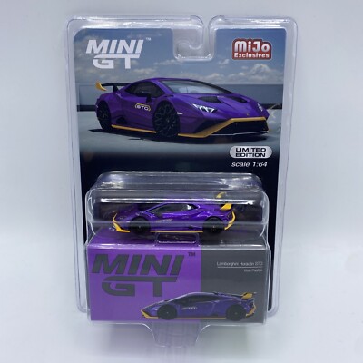 LAMBORGHINI HURACAN STO PURPLE 1/64 DIECAST MODEL BY MINI GT MGT00746