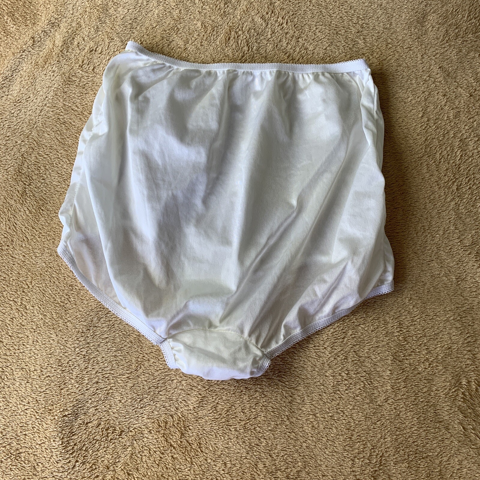 Vintage Granny Nylon Panties Sheer White Silky ILGWU Union Made USA