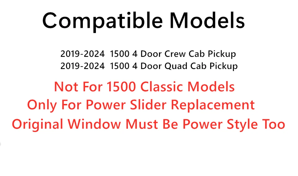 Fits 2019-2024 Ram Pickup 1500 Back Slider Window Glass Power Heated OEM Foto 3 de 4