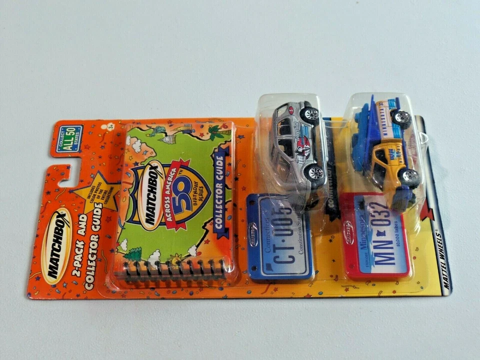 Matchbox Across America Paquete de 2 y Guía de Coleccionista NUEVO Connecticut Minnesota 205 Foto 3 de 4