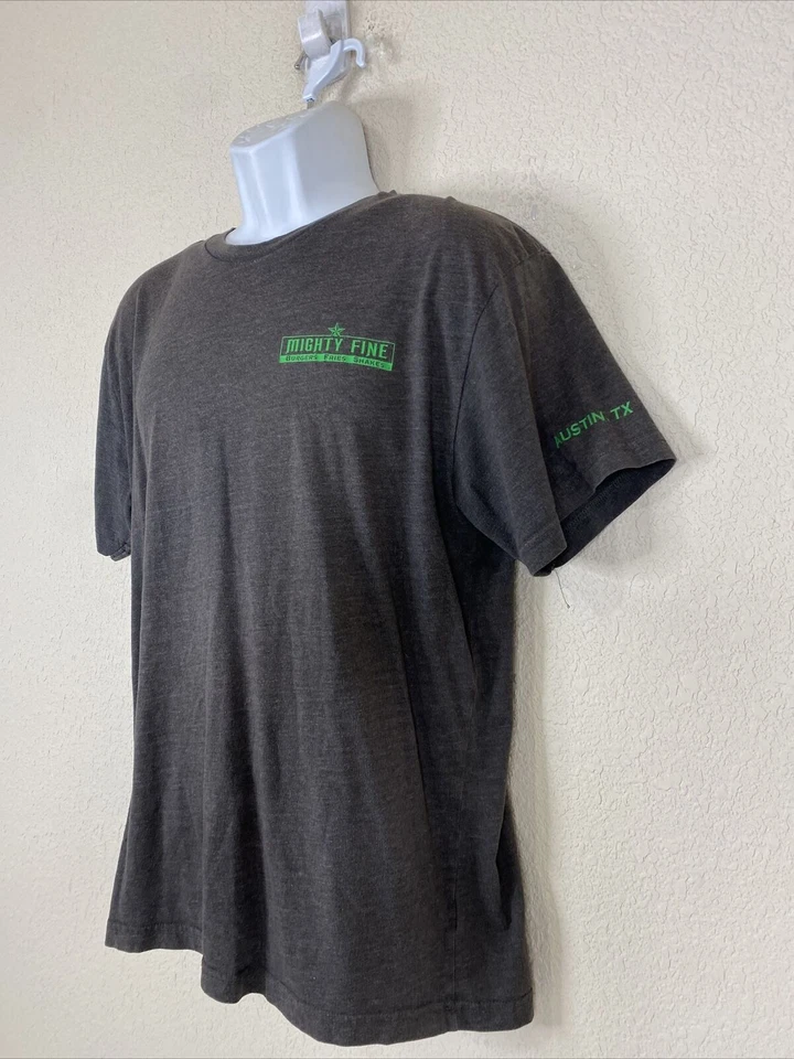 Live & Tell Men Size L Gray Mighty Fine Burgers Employee T Shirt Short Sleeve - Image 2 of 4