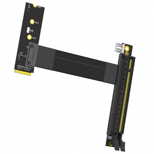 M.2 NGFF NVMe Key M to PCIE x16 Graphics Card Extension Cable M.2 Turn 90 Angled - Afbeelding 7 van 8
