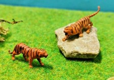 1/87 2er Set Tiger 2x Raubkatzen Tiere Tier Zoo Park Diorama H0 HO fertig bemalt
