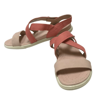 Ecco Damara crisscross pink leather sandals 10