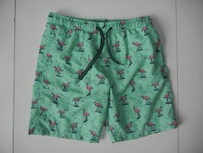 SURF SOCIETY Green/Pink FLAMINGO SWIM TRUNKS Pool Beach Summer Shorts Men's M