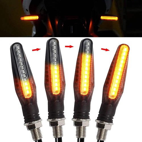 2PCS Universal LED Motorcycle Turn Signal Light 12v IP68 Waterproof Amber Flashe
