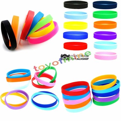 2Pcs Unisex Silikon Gummi Stretchy Sport Cuff Armband Armreif Wristband