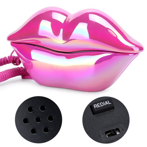 Wired Electroplating Fashionable Lips Shape Landline Telephone Decoration Gifts - Zdjęcie 17 z 18