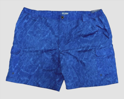 Reel Legends Men's Cargo Shorts Bonefish Smoked Money Blue Size XXL