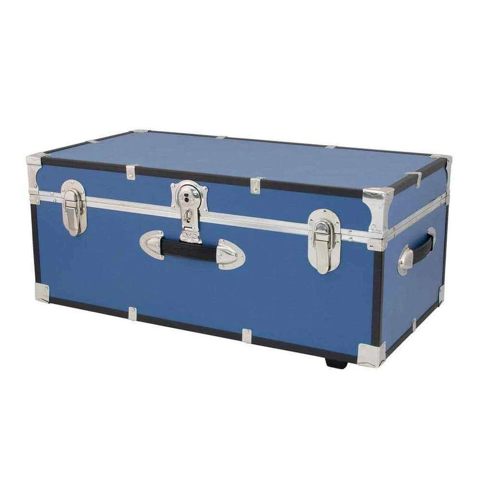Trunk with Wheels Push Button Dual Lock-down Storage for Campers/Dorm Dwellers - Image 3 of 4